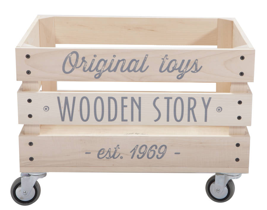wooden storage crate on wheels by lullabuy