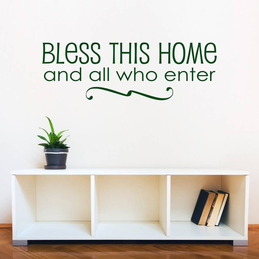bless this home quote hallway wall sticker by mirrorin