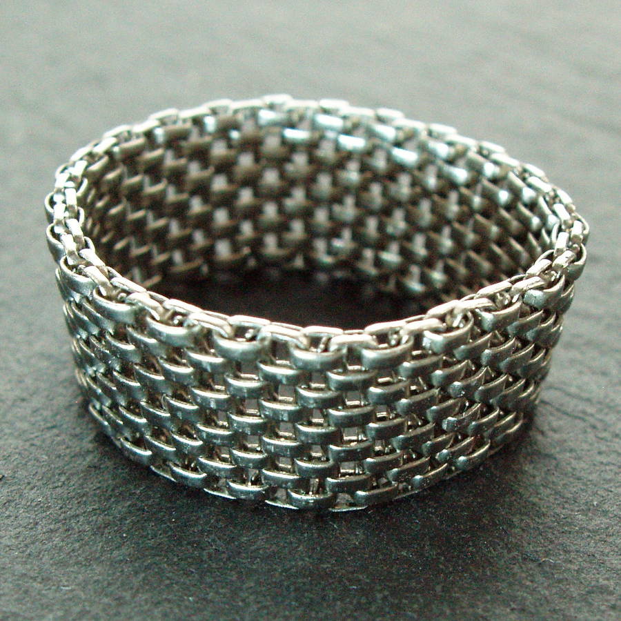 stainless steel mesh ring by jessica greenaway | notonthehighstreet.com