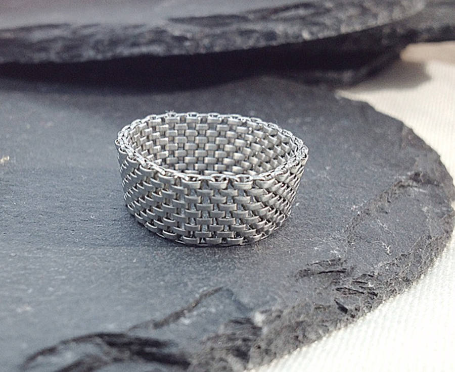 stainless steel mesh ring by jessica greenaway | notonthehighstreet.com