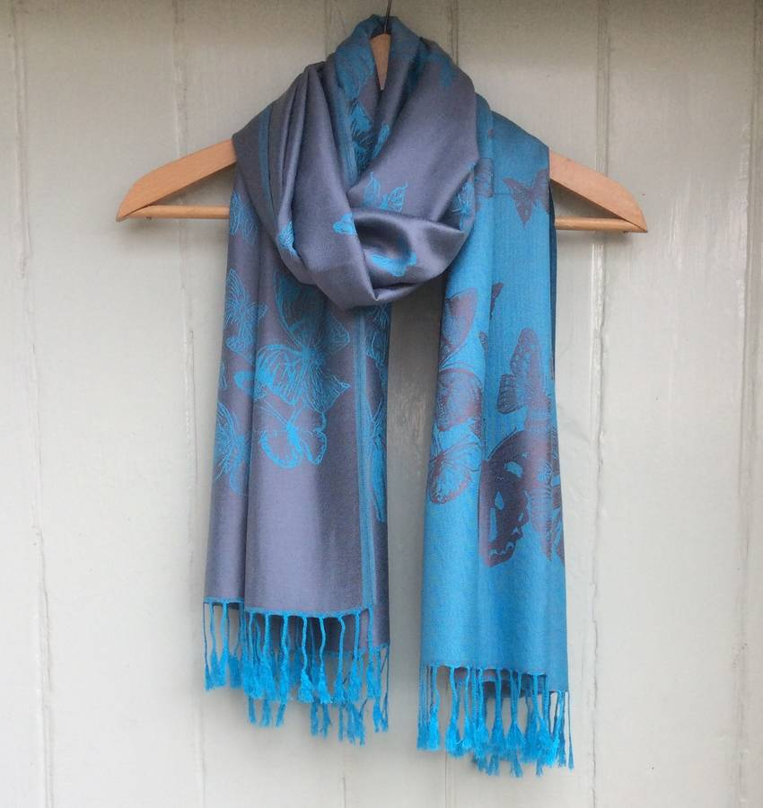 reversible 'butterfly' pashmina scarf by wonderland boutique