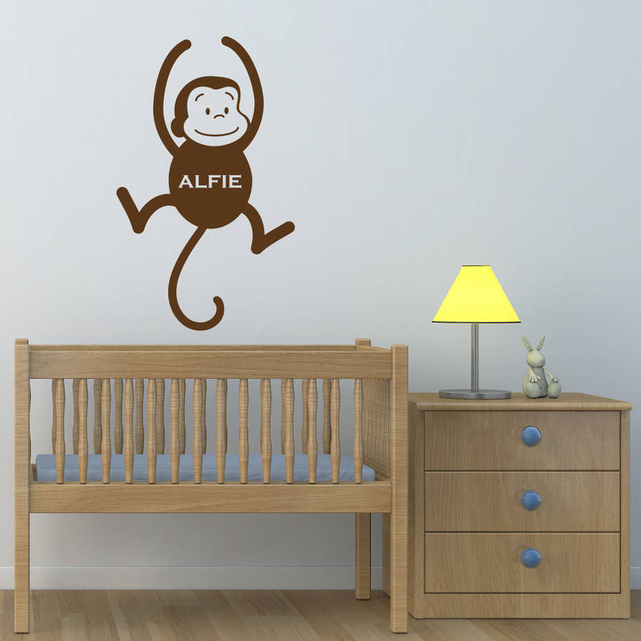 personalised monkey wall art by mirrorin