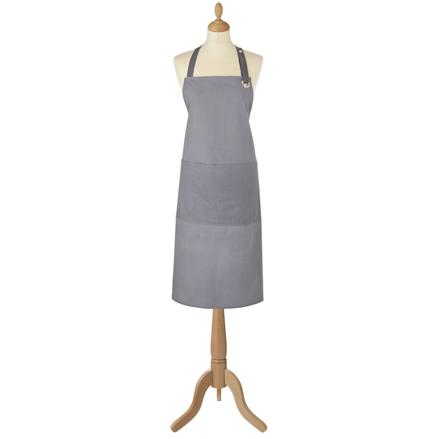 plain dyed grey cotton apron by ulster weavers