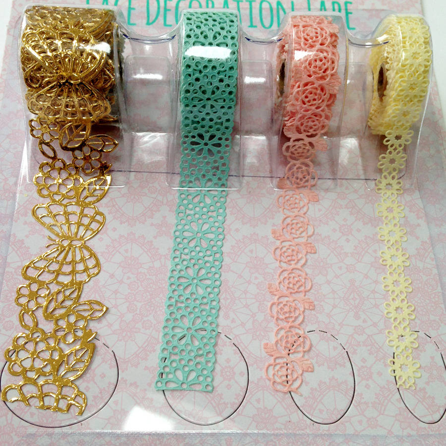 set of four rolls of lace paper tape by little lulubel