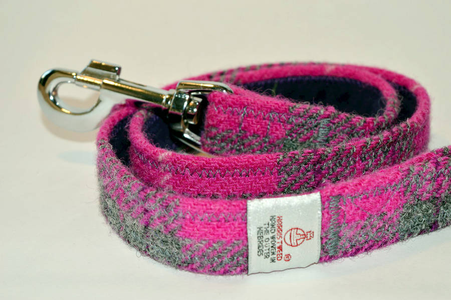 check harris tweed dog lead by my mcdawg
