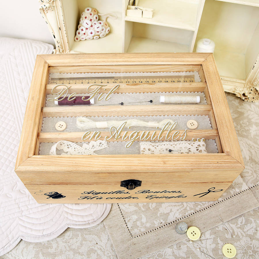 vintage craft storage box gift with free engraving by dibor