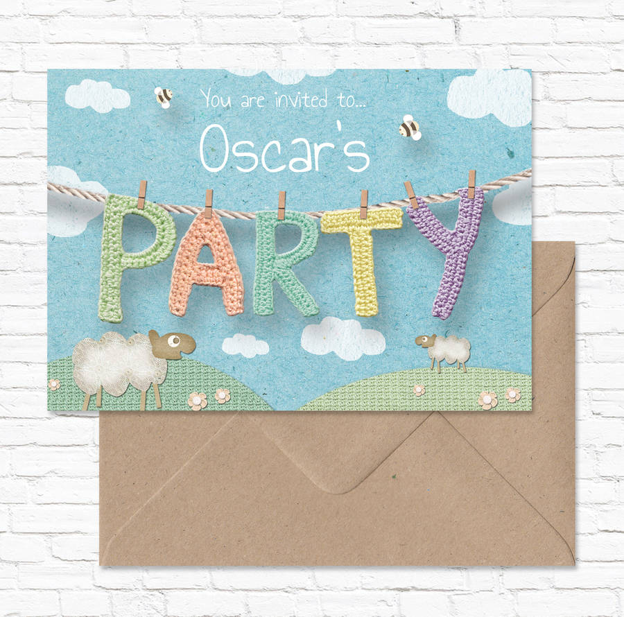 children's party invitations personalised pack of 10 by lucy ledger
