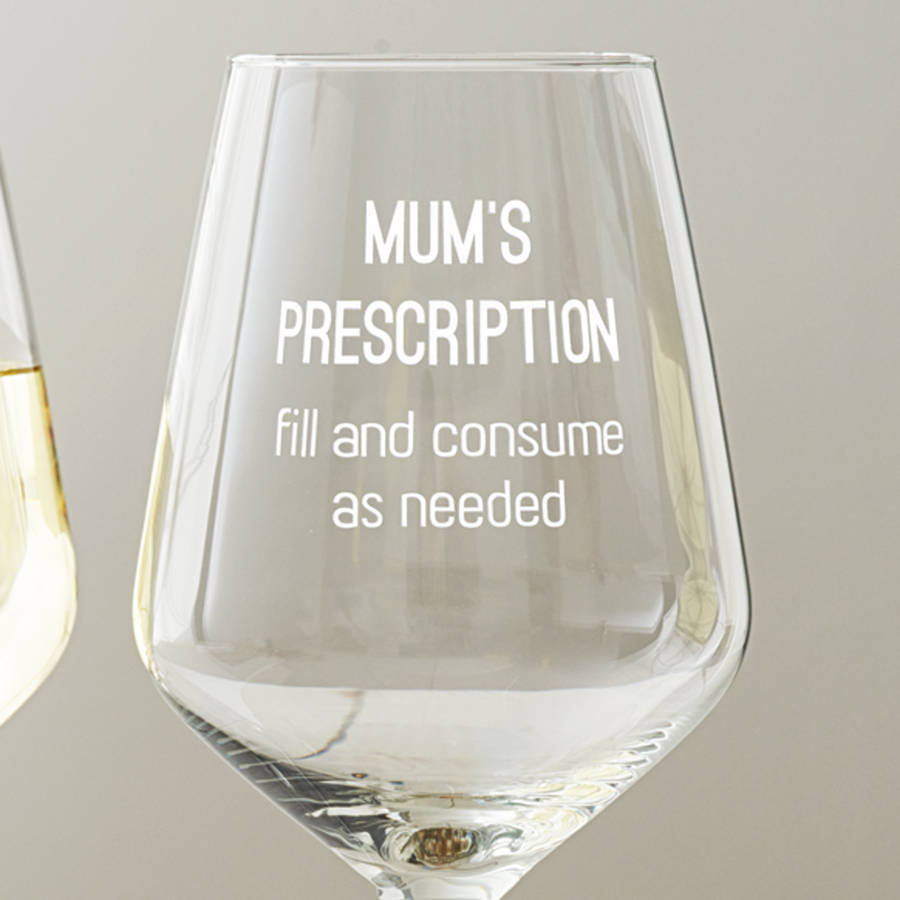 personalised prescription wine glass by becky broome