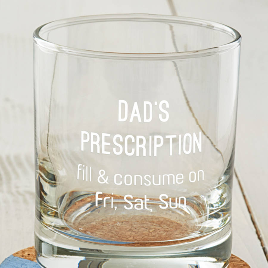 personalised prescription whisky glass by becky broome
