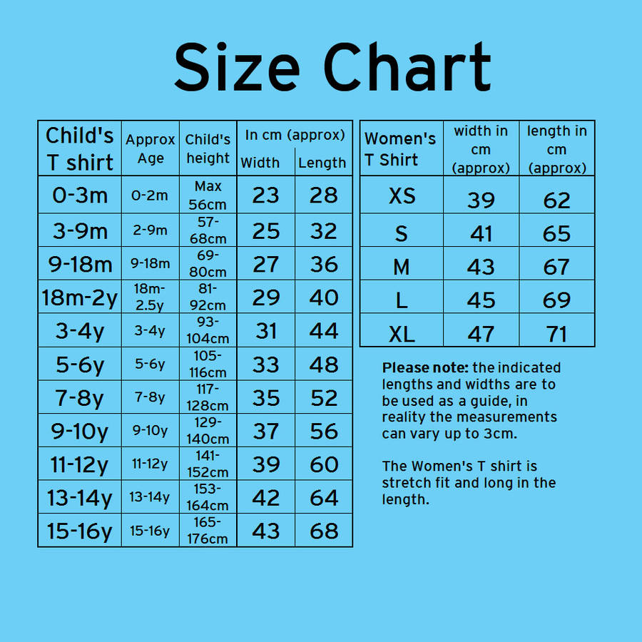 Child T Shirt Size Chart Us