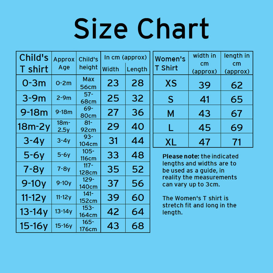 Child T Shirt Size Chart