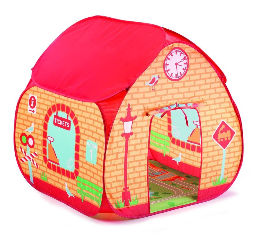 train station pop up tent with floorprint by little ella james