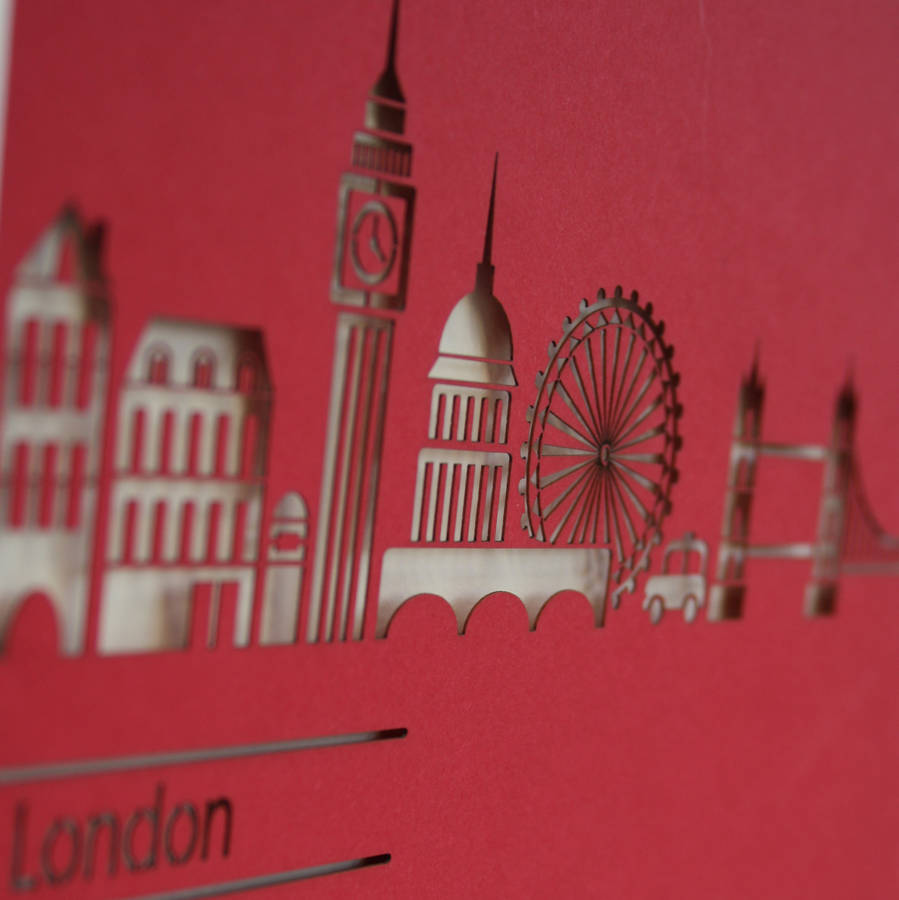 paper cut london skyline picture by tiny designs