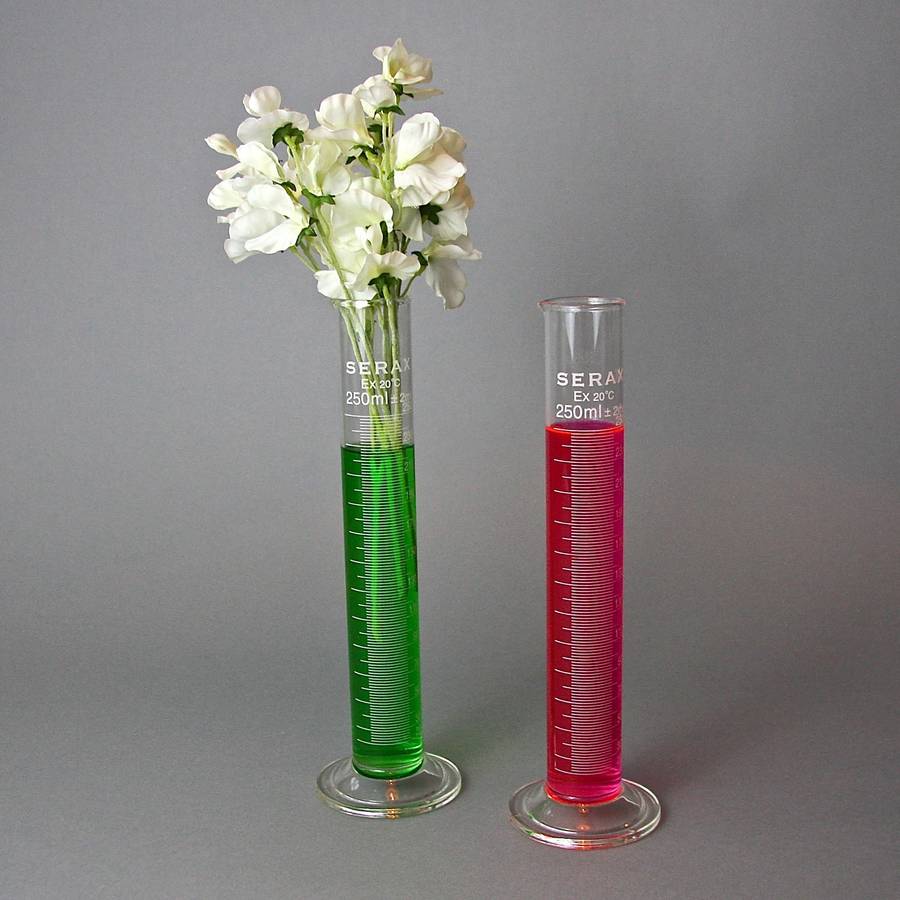 laboratory measuring cylinder vase by london garden trading