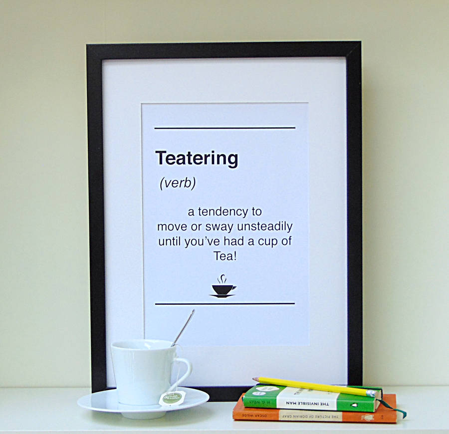 dictionary style tea quote print by little bird designs