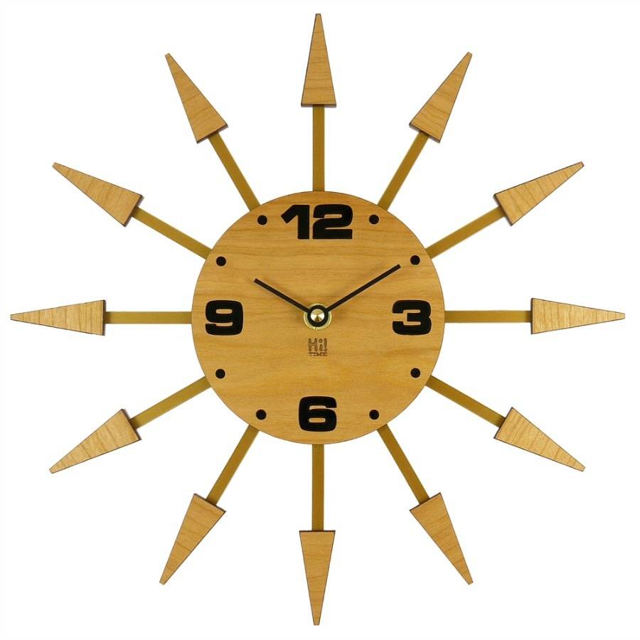 retro wood sun starburst clock by you make me design