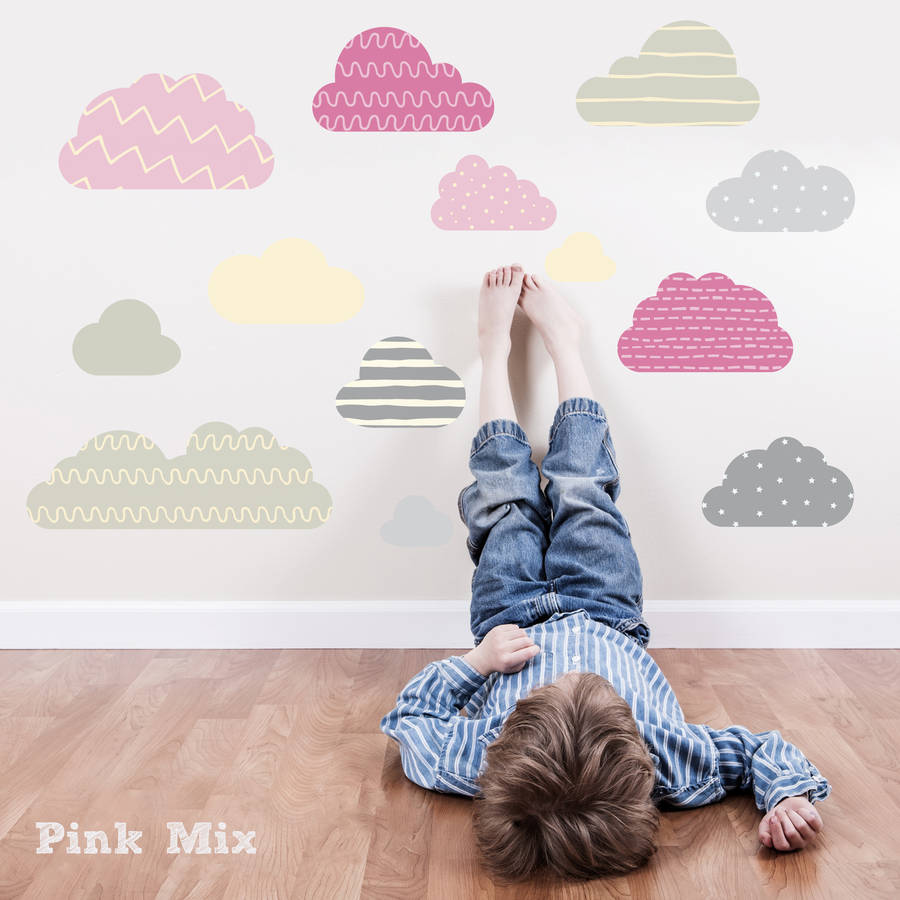 clouds fabric wall stickers by snuggledust studios