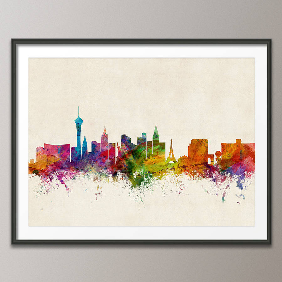 las vegas skyline cityscape art print by artpause