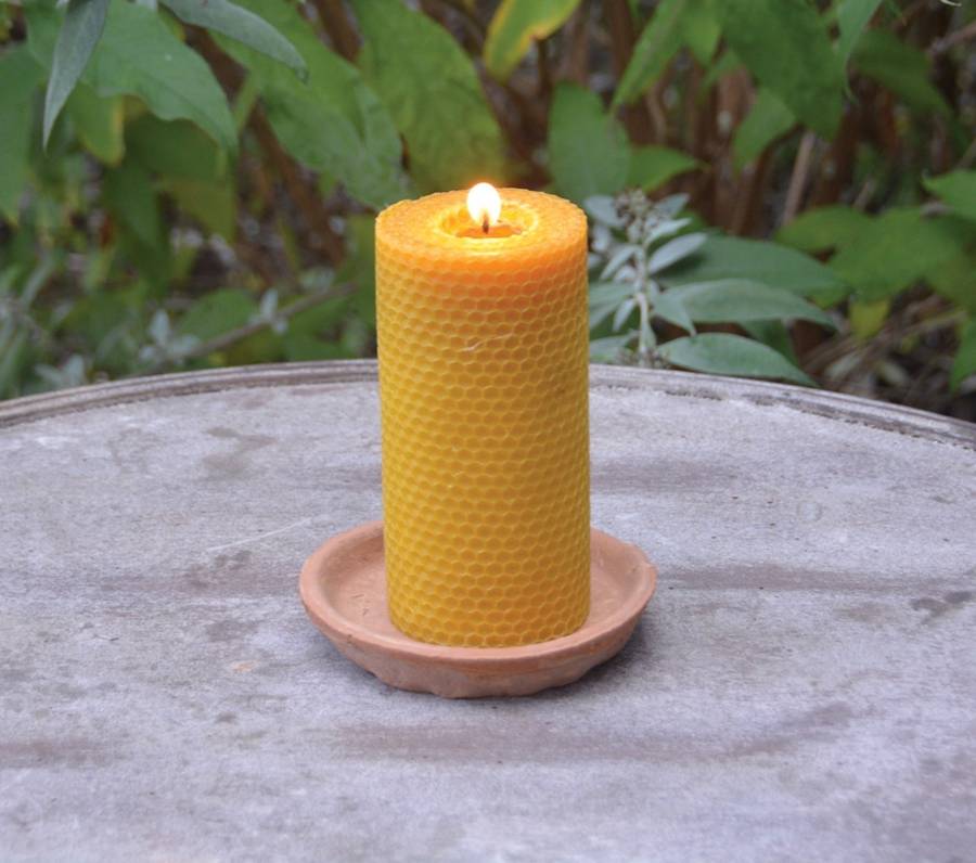 traditional rolled beeswax candle by garden selections