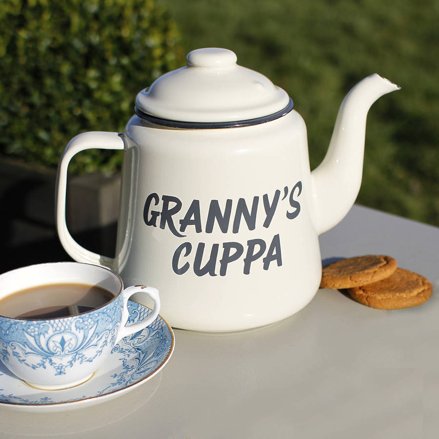 personalised enamel teapot by jonny's sister
