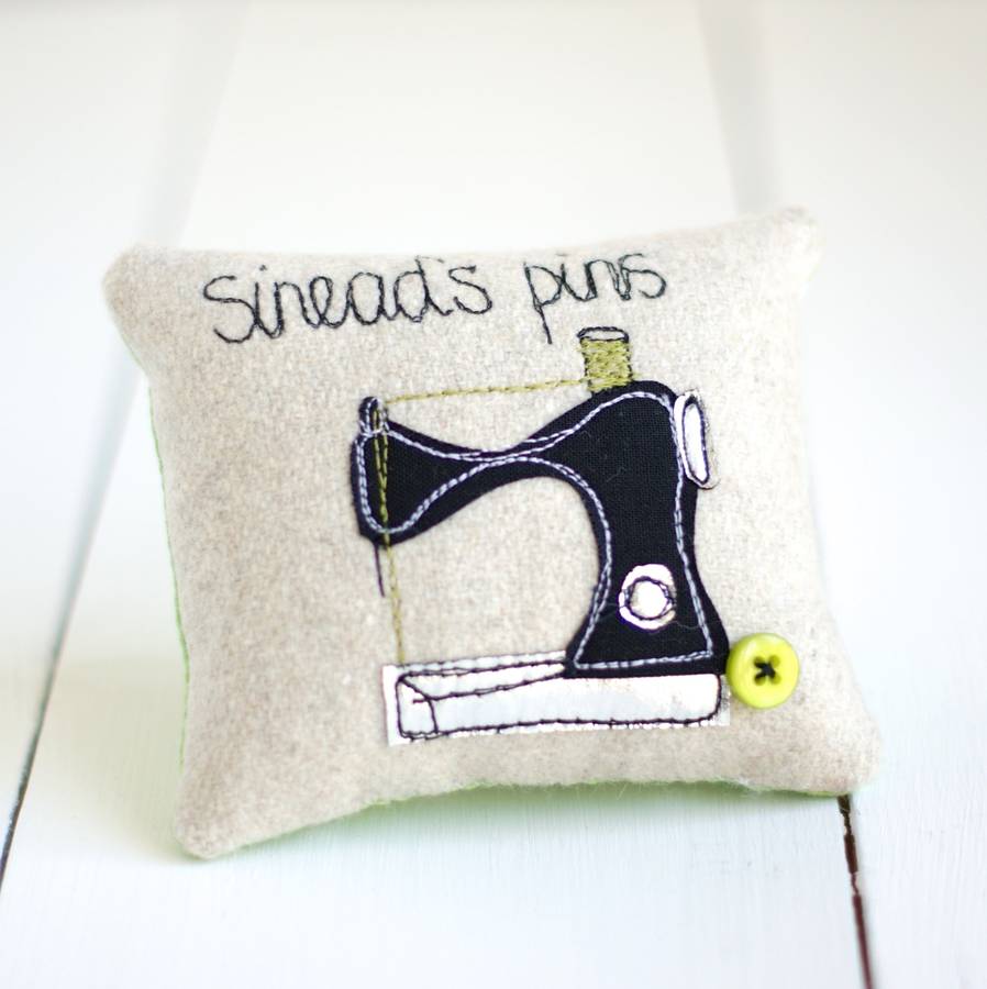 personalised sewing machine pin cushion by rosiebull designs