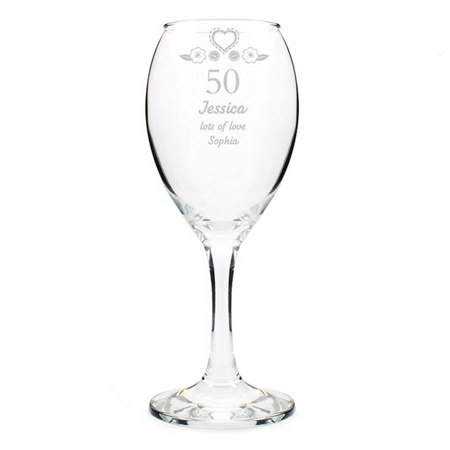 50th Birthday Wine Glass Ideas