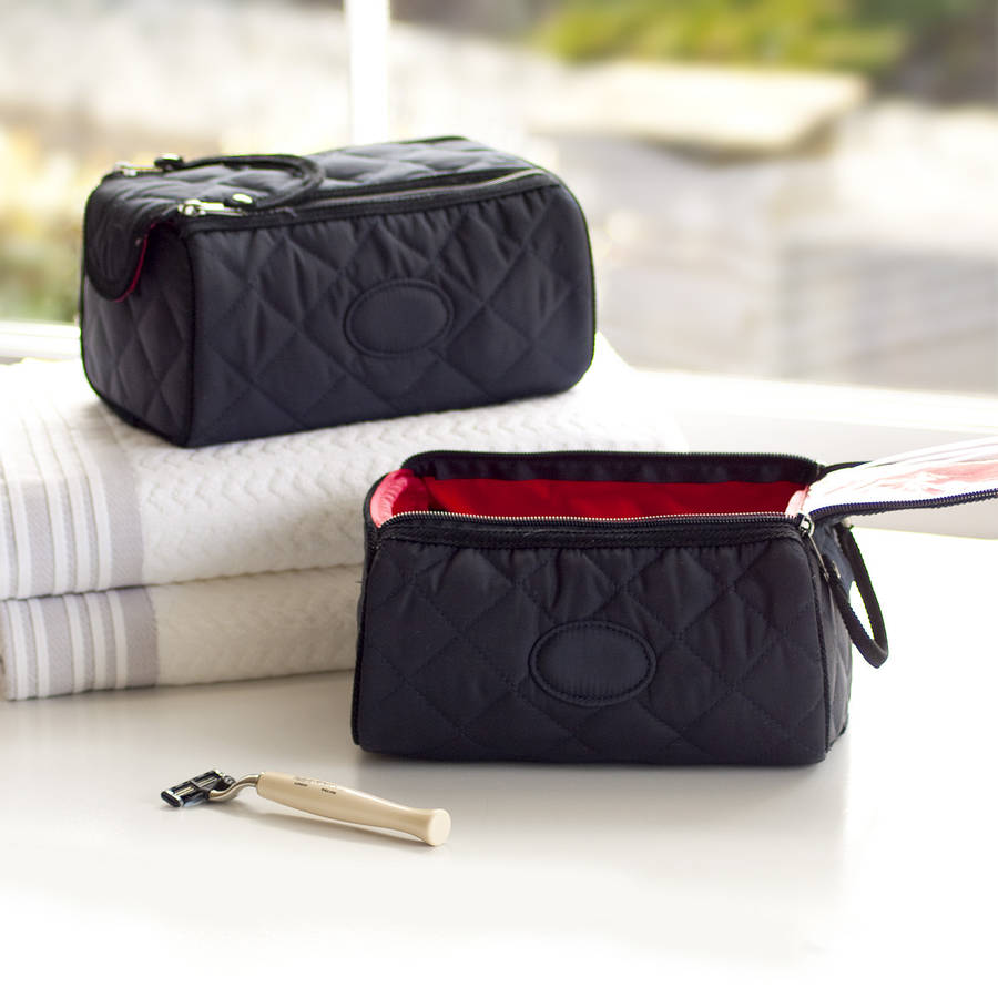 mens quilted toiletry bag by jodie byrne
