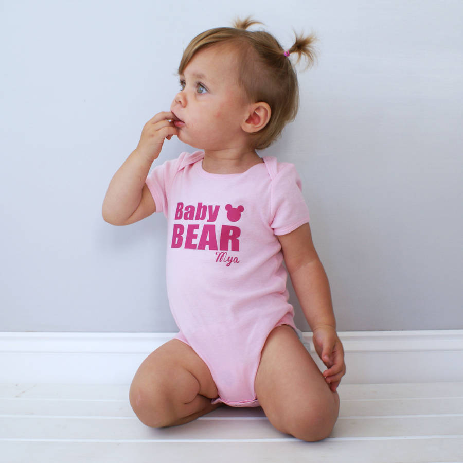 personalised mummy and baby bear bodysuit set by sparks and daughters
