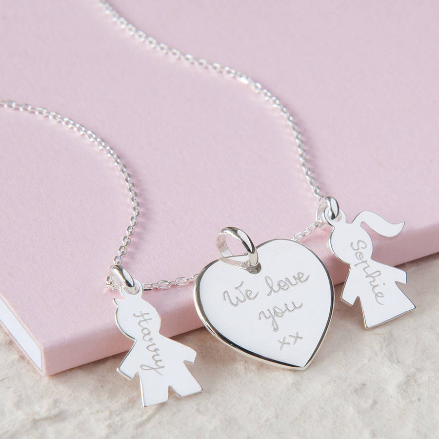 personalised family charm necklace by merci maman