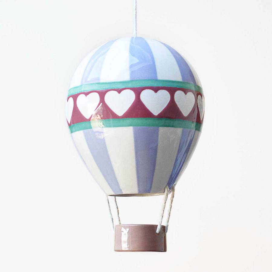 love heart ceramic hot air balloon by kate charlton ceramics