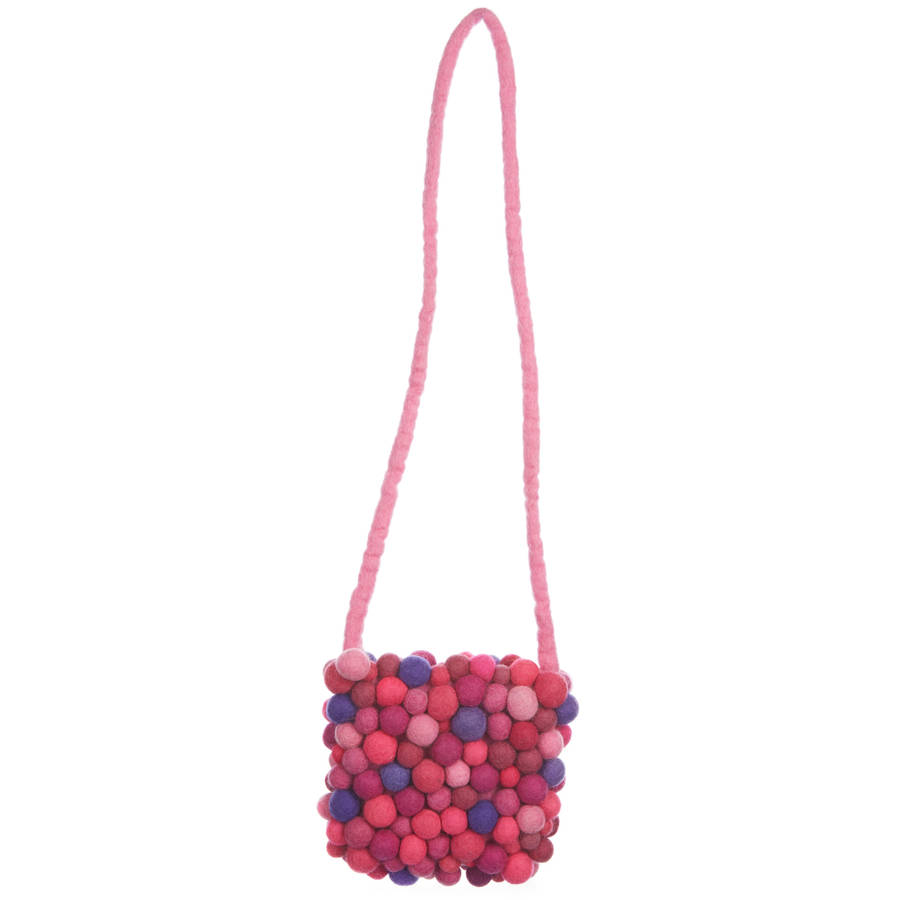 handmade felt ball candy bag by felt so good