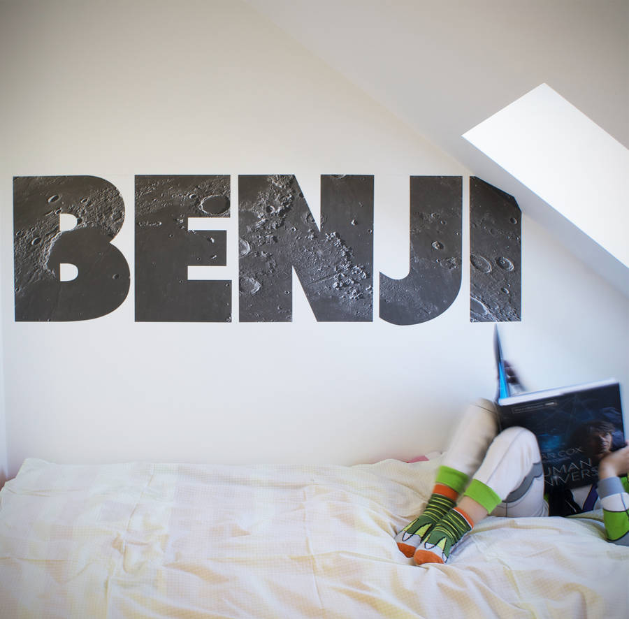 moon letters fabric wall stickers by snuggledust studios