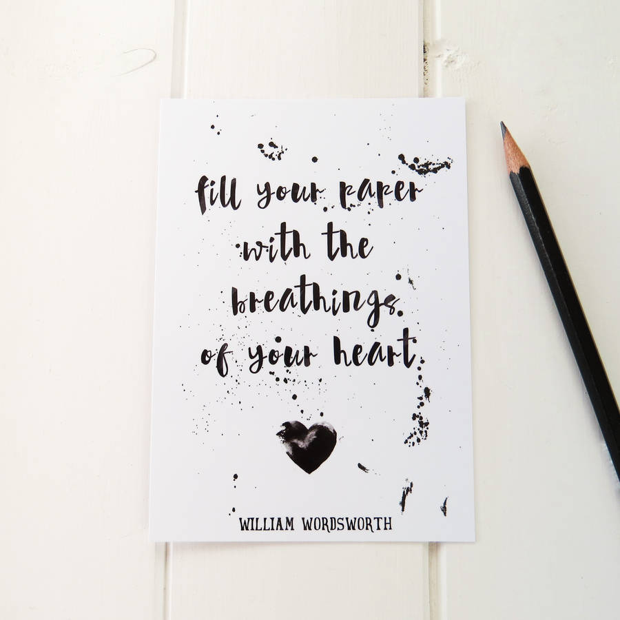 wordsworth quote postcard by literary emporium