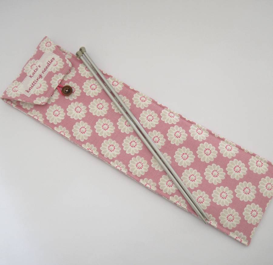 personalised knitting needle case by jackie martin designs