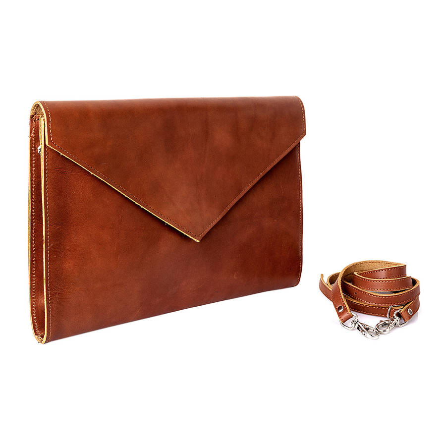 envelope leather clutch bag by iris | 0