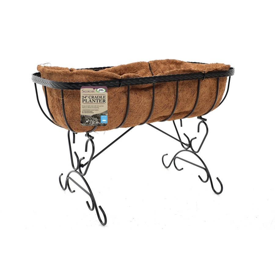 black metal saxon patio planter by garden selections