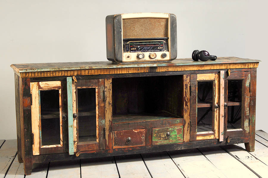 mary rose upcycled grand tv plasma unit by little tree furniture