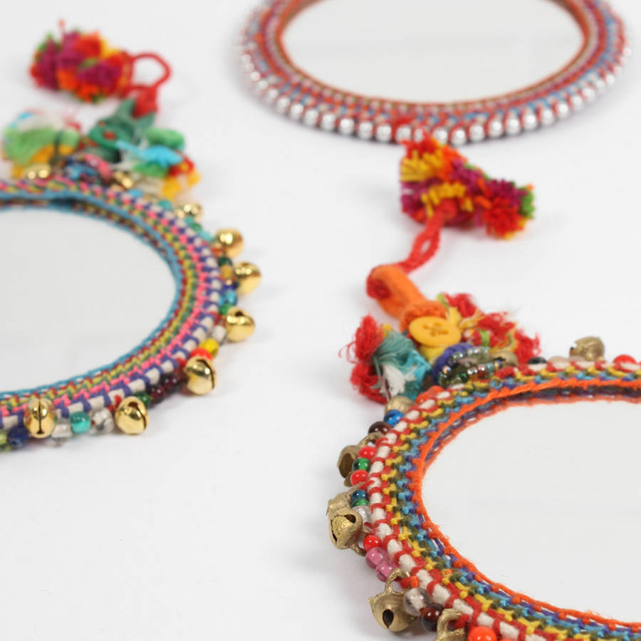 boho beaded mirror by bohemia