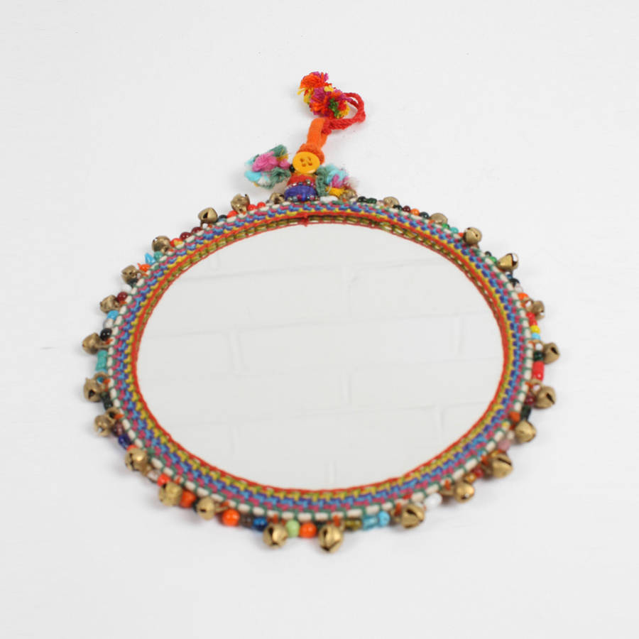 boho beaded mirror by bohemia