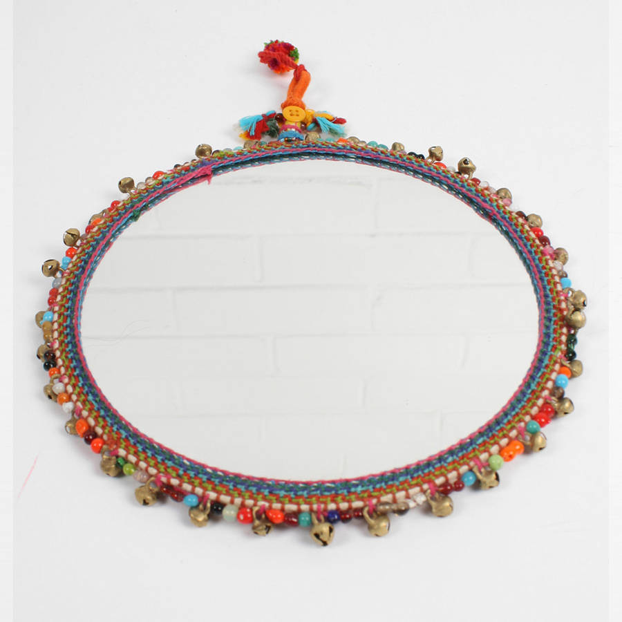 boho beaded mirror by bohemia