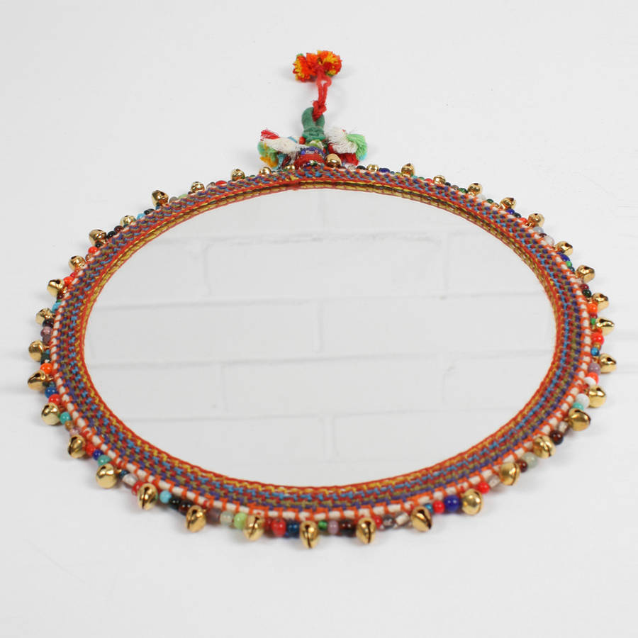 boho beaded mirror by bohemia