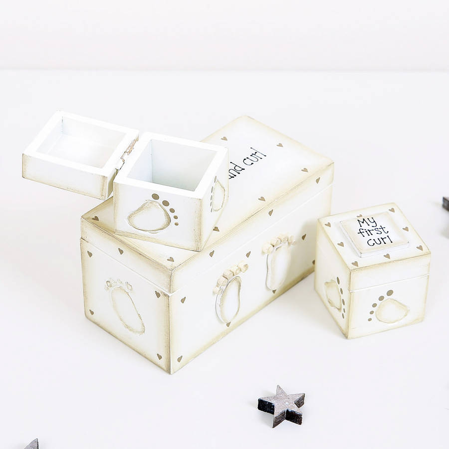 baby's first tooth and curl keepsake boxes by bebe beau