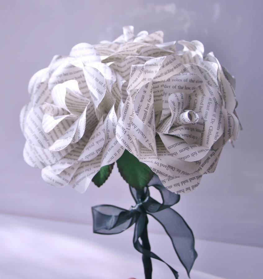 book page paper rose bouquet by cot2tot & beyond