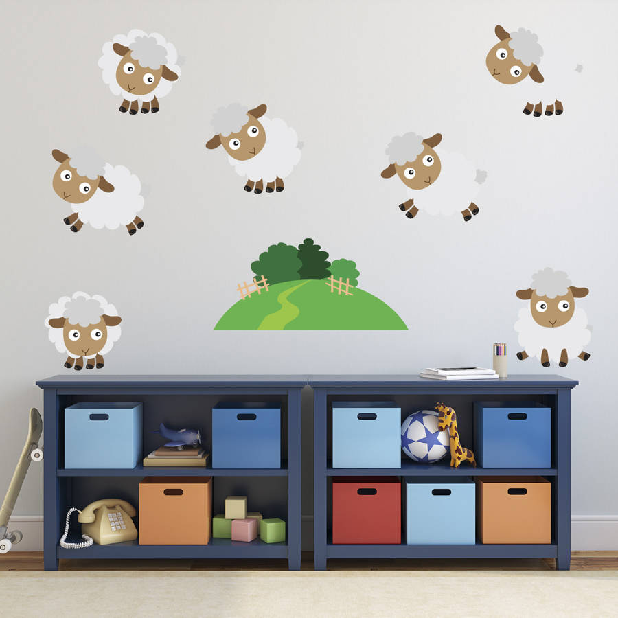 counting sheep kids wall stickers by mirrorin