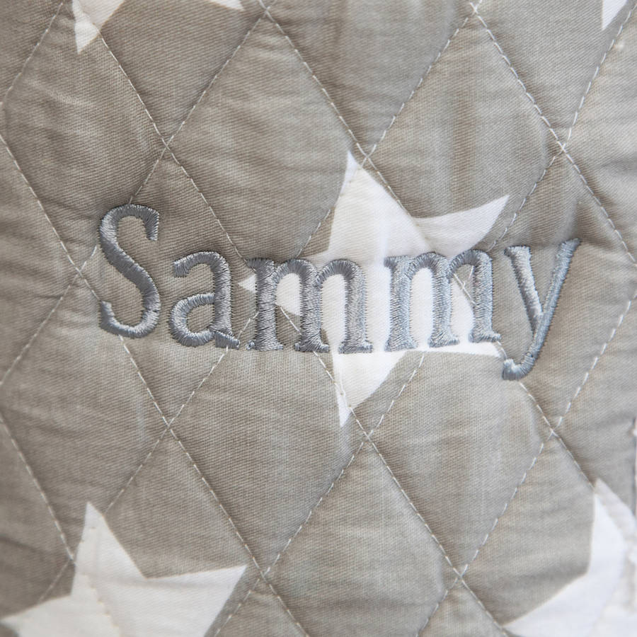 personalised small grey star storage basket by my 1st years