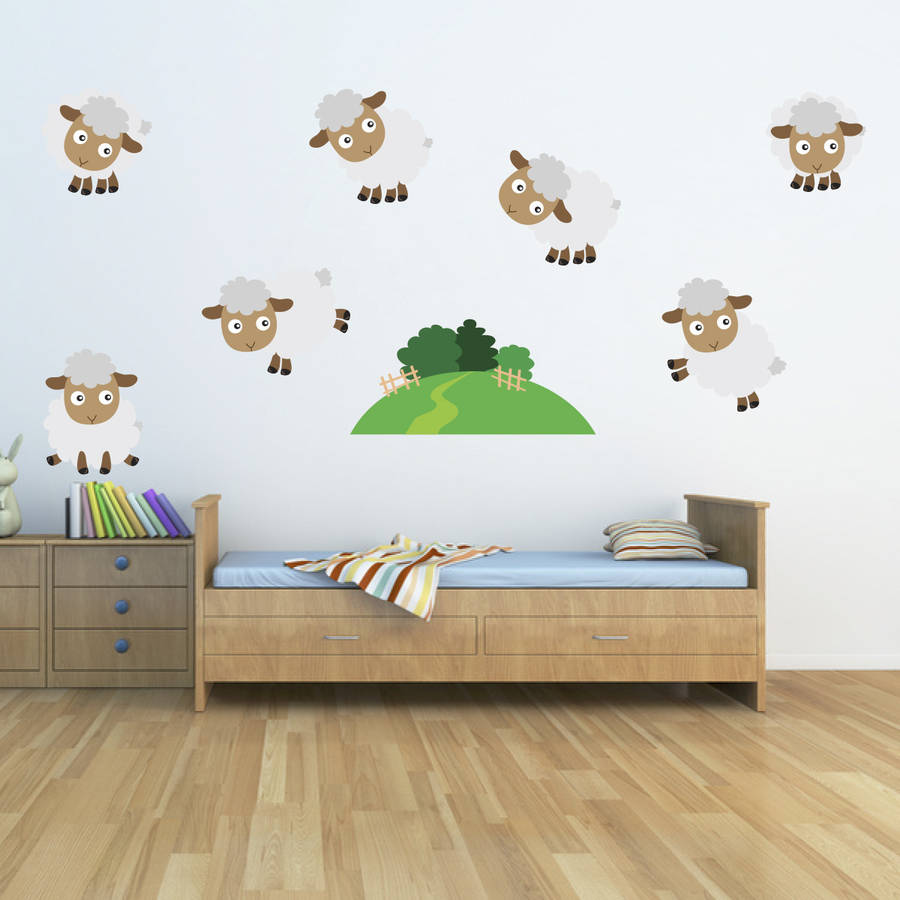 counting sheep kids wall stickers by mirrorin