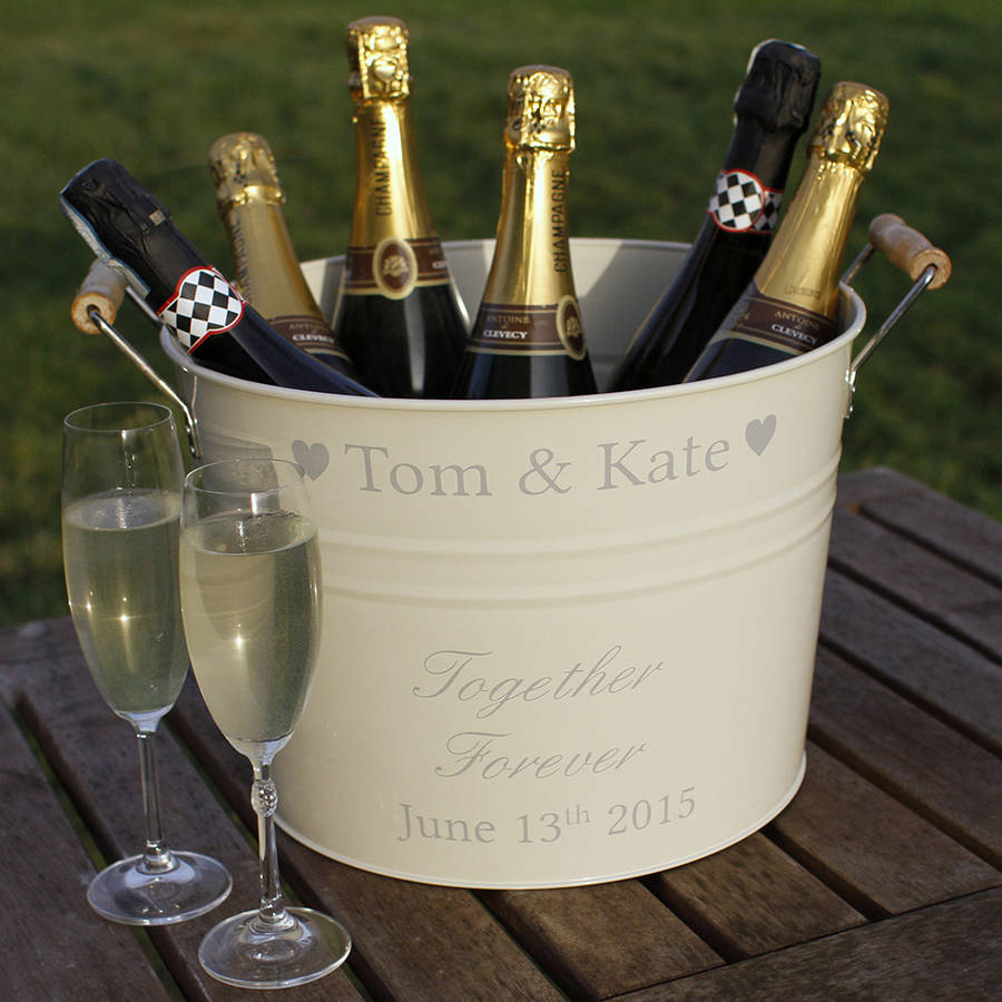 personalised wedding wine cooler by jonny's sister