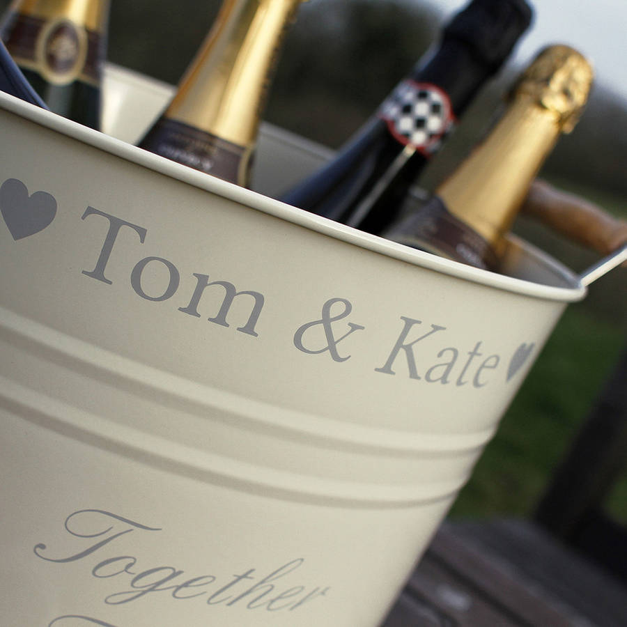 personalised champagne bucket by jonny's sister