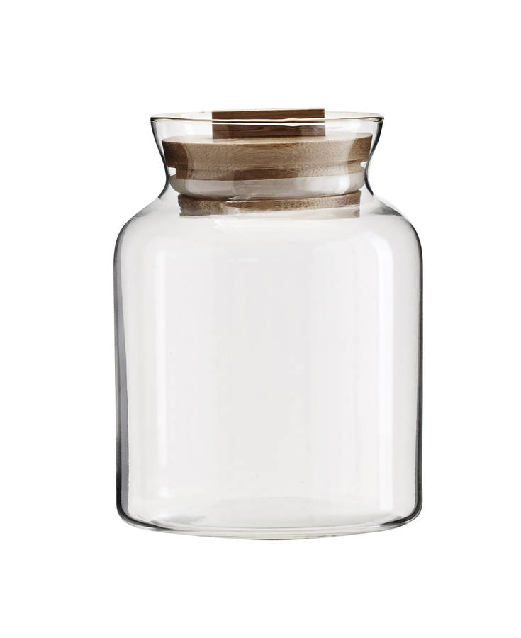 glass jars with bamboo lids by horsfall & wright
