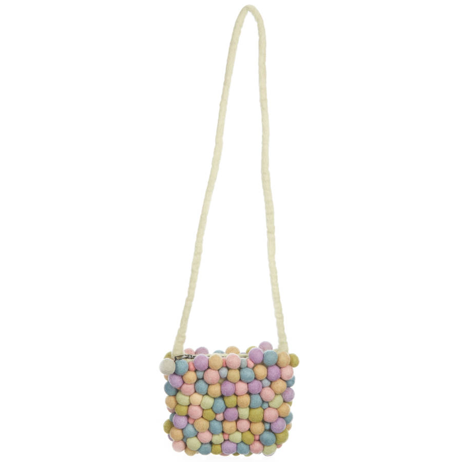 handmade felt ball candy bag by felt so good